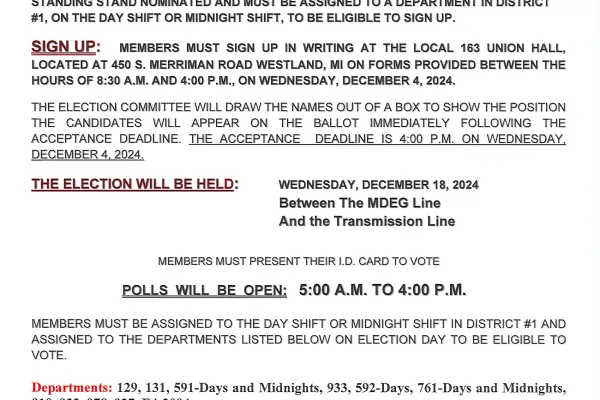 DISTRICT 1 ALTERNATE COMMITTEEPERSON ELECTION