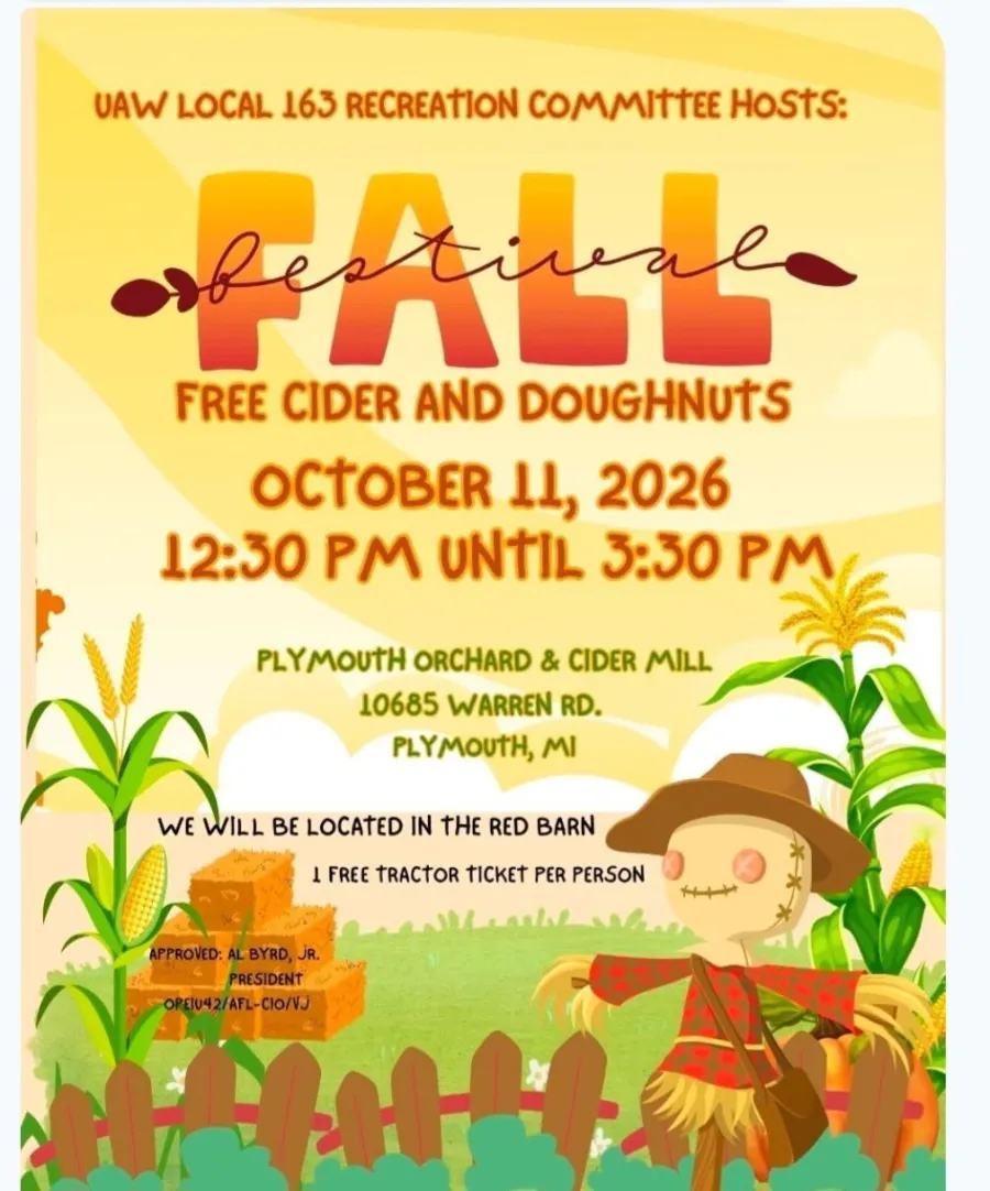 UAW Local 163 Plymouth Orchard and Cider Mille Event
