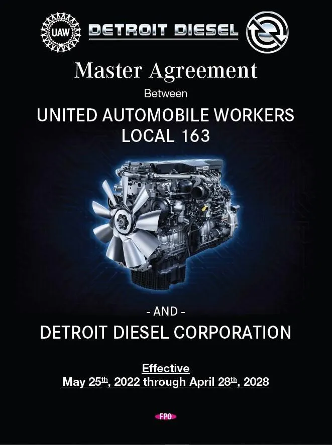 DETROIT DIESEL MASTER AGREEMENT 2022 - 2028