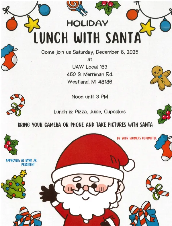 UAW Local 163 Lunch With Santa